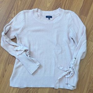 Kaari Blue Cream Textured Sweater